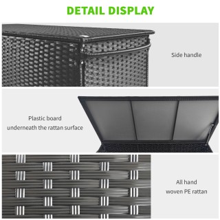 Outsunny PE Rattan Garden Storage Box με ρόδες και πλαϊνή λαβή, 121... Outsunny PE Rattan Garden Storage Box με ρόδες και πλαϊνή λαβή, 121...