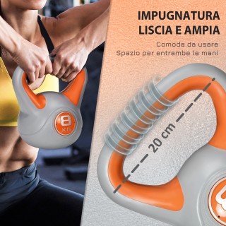 SPORTNOW Kettlebell 8kg σε PU και Sand με επίπεδη βάση και λαβή για... SPORTNOW Kettlebell 8kg σε PU και Sand με επίπεδη βάση και λαβή για...