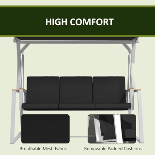 Outsunny 3θέσιος πάγκος κήπου με ανακλινόμενη οροφή, σε ατσάλι, 205... Outsunny 3θέσιος πάγκος κήπου με ανακλινόμενη οροφή, σε ατσάλι, 205...