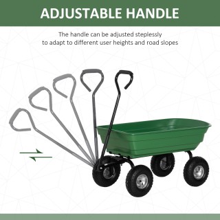 Outsunny Garden Cart με ατσάλινη κατασκευή και ελαστικά, 108x52x100...