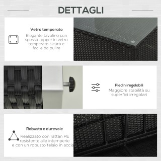 Outsunny Σετ κήπου 4 τεμαχίων από Rattan PE και ατσάλι, με καναπέ, ... Outsunny Σετ κήπου 4 τεμαχίων από Rattan PE και ατσάλι, με καναπέ, ...