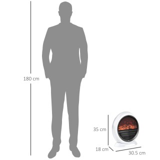 HOMCOM Ηλεκτρικό Τζάκι με Περιστρεφόμενη και Φορητή Κάλυψη Εφέ Φλόγ...