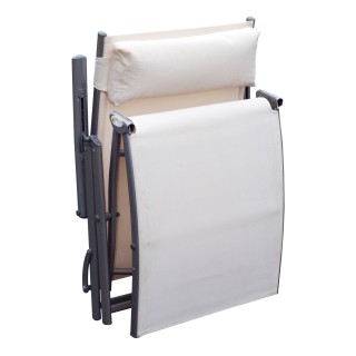 Outsunny Πτυσσόμενη Ξαπλώστρα κήπου με μαξιλάρι, πλάτη με 7 ξαπλώστ...