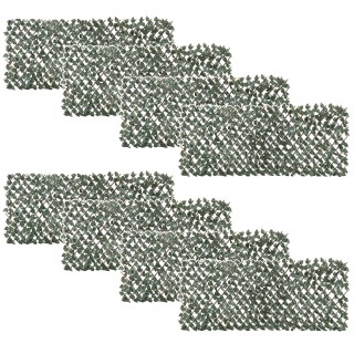 Outsunny Fake Hedge 8 τεμαχίων πράσινο επεκτεινόμενο τοίχο για εξωτ...