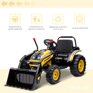HOMCOM Ride-on Excavator 6V για Παιδιά 3-5 ετών - Κίτρινο 370-167V90YL