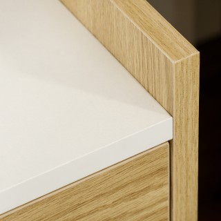 HOMCOM Μοντέρνο κομοδίνο με 2 υποδοχές και θύρες USB και συρτάρι απ...