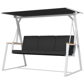 Outsunny 3θέσιος πάγκος κήπου με ανακλινόμενη οροφή, σε ατσάλι, 205...