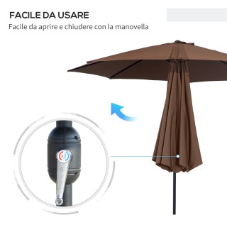 Ομπρέλα κήπου Outsunny με μανιβέλα και ανακλινόμενη κεφαλή Φ300x245...