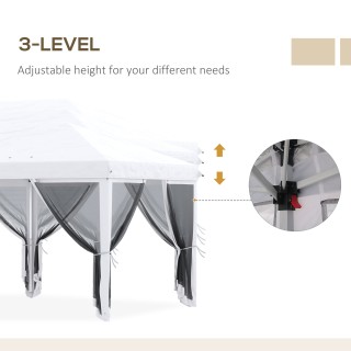 Outsunny πτυσσόμενο κιόσκι με 6 κουρτίνες κουνουπιών και ατσάλινο π...