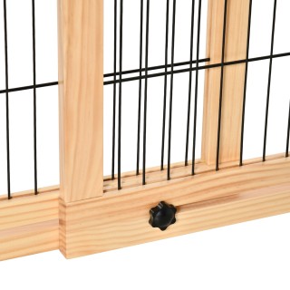 PawHut Extendable Indoor Wooden Dog Gate, 104-183x36x69cm, Χρώμα ξύ...