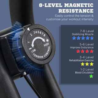 Επαγγελματικό ποδήλατο γυμναστικής HOMCOM με αντίσταση και ρυθμιζόμ... Επαγγελματικό ποδήλατο γυμναστικής HOMCOM με αντίσταση και ρυθμιζόμ...