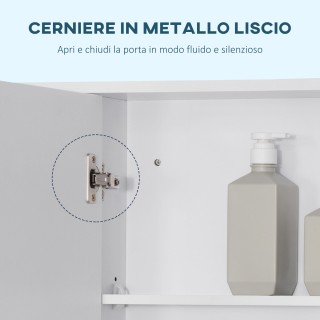 kleankin Καθρέφτης Μπάνιου με Ράφια και Ντουλάπα με Πόρτα Καθρέφτη,...