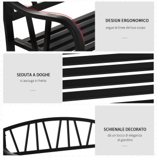 Outsunny Αδιάβροχος Μαύρος Μεταλλικός Πάγκος Κήπου, Σιδερένιος Πάγκ... Outsunny Αδιάβροχος Μαύρος Μεταλλικός Πάγκος Κήπου, Σιδερένιος Πάγκ...