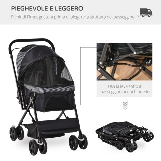 Πτυσσόμενο Καρότσι Μεταφοράς Σκύλου 76.5 x 52 x 95 cm PawHut D00-126BK Πτυσσόμενο Καρότσι Μεταφοράς Σκύλου 76.5 x 52 x 95 cm PawHut D00-126BK
