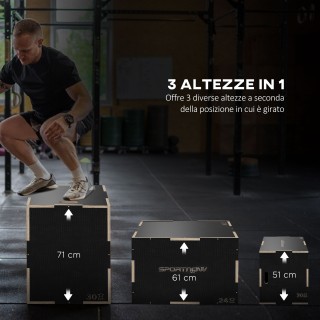 SPORTNOW Plyometric Jump Box σε 3 ύψη σε αντιολισθητικό ξύλο, 61-51... SPORTNOW Plyometric Jump Box σε 3 ύψη σε αντιολισθητικό ξύλο, 61-51...