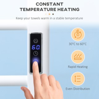 HOMCOM 8 Bar Ηλεκτρικός θερμαντήρας πετσετών με χρονοδιακόπτη και έ... HOMCOM 8 Bar Ηλεκτρικός θερμαντήρας πετσετών με χρονοδιακόπτη και έ...