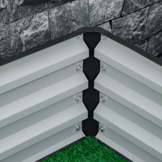 Outsunny Ανοιχτό Υπερυψωμένο Κρεβάτι Κήπου με Κάλυμμα, από Γαλβανισ...