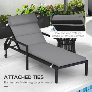 Μαξιλάρι Outsunny για ξαπλώστρες και ξαπλώστρες από ύφασμα με κορδό... Μαξιλάρι Outsunny για ξαπλώστρες και ξαπλώστρες από ύφασμα με κορδό...