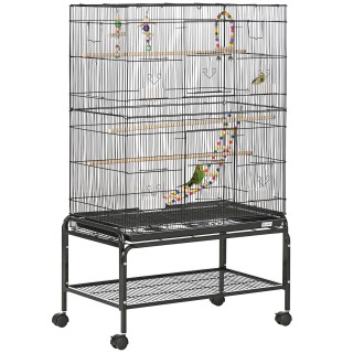 PawHut Steel Bird Cage with Perches, Toys, Food Contains and Tray, ... PawHut Steel Bird Cage with Perches, Toys, Food Contains and Tray, ...