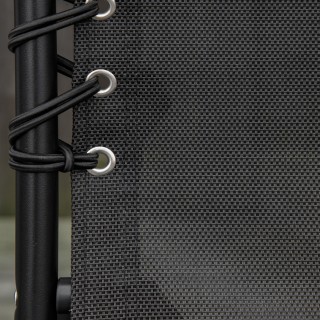 Outsunny ξαπλώστρα από ατσάλι και αναπνεύσιμο ύφασμα με ανακλινόμεν...