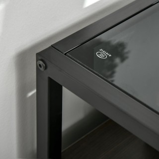 HOMCOM Ντουλάπι με Δύο Πόρτες από MDF με Κορυφή σε Tempered Glass, ... HOMCOM Ντουλάπι με Δύο Πόρτες από MDF με Κορυφή σε Tempered Glass, ...