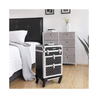 Βαλίτσα Μακιγιάζ 34 x 27 x 57 cm Χρώματος Μαύρο Songmics JHZ08BK Βαλίτσα Μακιγιάζ 34 x 27 x 57 cm Χρώματος Μαύρο Songmics JHZ08BK