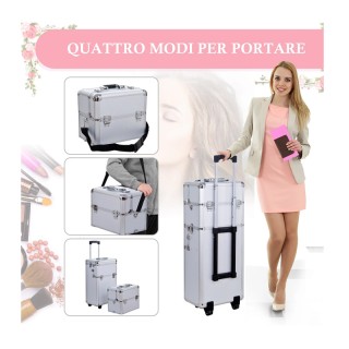 Βαλίτσα Μακιγιάζ Τρόλεϊ Αλουμινίου HOMCOM 81-0002 Βαλίτσα Μακιγιάζ Τρόλεϊ Αλουμινίου HOMCOM 81-0002