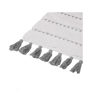 Βαμβακερό Χαλάκι Μπάνιου με Pompom 75 x 50 x 1 cm Χρώματος Γκρι 5Fi...