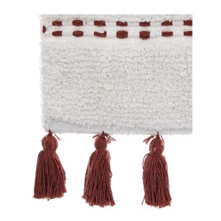 Βαμβακερό Χαλάκι Μπάνιου με Pompom 75 x 50 x 1 cm Χρώματος Κεραμιδί...