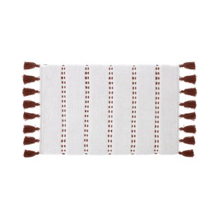 Βαμβακερό Χαλάκι Μπάνιου με Pompom 75 x 50 x 1 cm Χρώματος Κεραμιδί... Βαμβακερό Χαλάκι Μπάνιου με Pompom 75 x 50 x 1 cm Χρώματος Κεραμιδί...