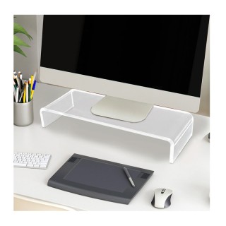 Βάση από Ακρυλικό Γυαλί για Οθόνη Υπολογιστή 53 x 19 x 9 cm HOMCOM ...