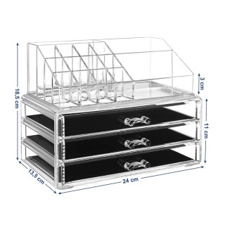 Βάση Οργάνωσης Καλλυντικών και Κοσμημάτων με 3 Συρτάρια Songmics JK...