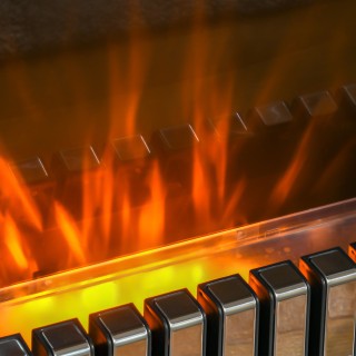 Ηλεκτρικό τζάκι δαπέδου HOMCOM με ρεαλιστικό εφέ φλόγας - Λευκό / Μ... Ηλεκτρικό τζάκι δαπέδου HOMCOM με ρεαλιστικό εφέ φλόγας - Λευκό / Μ...