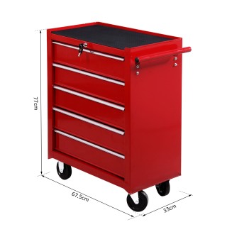HomCom Trolley Toolbox for workshop, κόκκινο, 67,5x33x77cm E2-0004 HomCom Trolley Toolbox for workshop, κόκκινο, 67,5x33x77cm E2-0004
