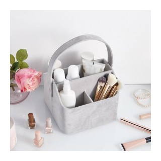 Βελούδινη Βάση Οργάνωσης Καλλυντικών 5 Θέσεων Χρώματος Γκρι Beautif...