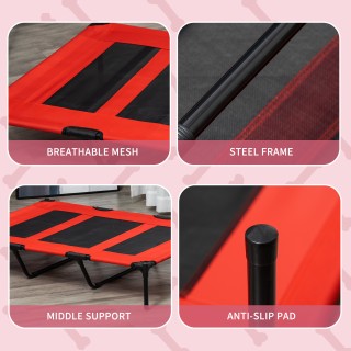 Κρεβάτι PawHut Raised Dog 50kg max με τσάντα ταξιδιού, από μέταλλο ...