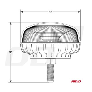 Βιδωτός LED Φάρος W21sb R65 R10 18LED 12 / 24V IP56 AMiO 02923