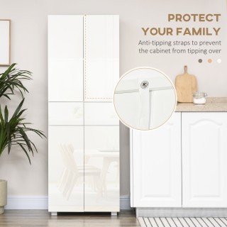 Κουζίνα HOMCOM με 4 πόρτες, 3 ρυθμιζόμενα ράφια και ράφια 5 επιπέδω...