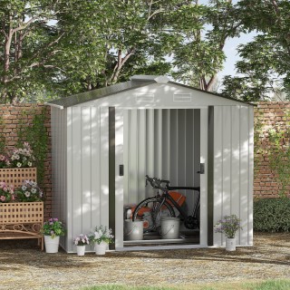 Υπόστεγο εργαλείων από χάλυβα Outsunny, Υπόστεγο κήπου με συρόμενες... Υπόστεγο εργαλείων από χάλυβα Outsunny, Υπόστεγο κήπου με συρόμενες...