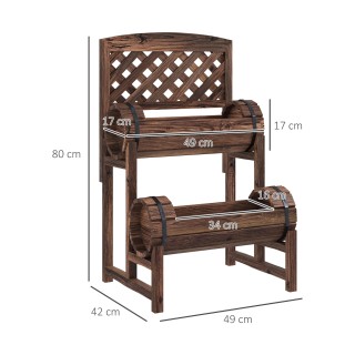 Outsunny 2 επιπέδων φυτευτή εξωτερικού χώρου με τρύπες αποστράγγιση...