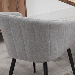 HOMCOM Σετ 2 Μοντέρνες Επενδυμένες Καρέκλες με Υφασμάτινο Κάλυμμα, ...