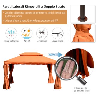 Outsunny Luxury Gazebo Garden Τέντα με υδατοαπωθητικό κουβούκλιο 3x...