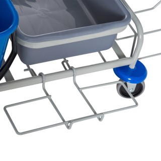 Homcom Professional Cleaning Cart with 4 Bucket Wheels Canvas Bag, ...