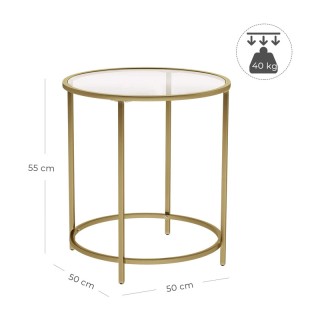 Βοηθητικό Μεταλλικό Στρογγυλό Τραπεζάκι με Γυάλινη Επιφάνεια 50 x 5... Βοηθητικό Μεταλλικό Στρογγυλό Τραπεζάκι με Γυάλινη Επιφάνεια 50 x 5...