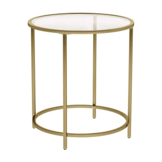 Auxiliary Metal Round Table with Glass Top 50 x 5... Auxiliary Metal Round Table with Glass Top 50 x 5...