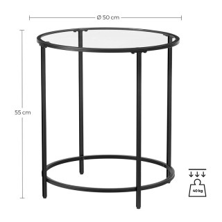 Βοηθητικό Μεταλλικό Στρογγυλό Τραπεζάκι με Γυάλινη Επιφάνεια 50 x 5... Βοηθητικό Μεταλλικό Στρογγυλό Τραπεζάκι με Γυάλινη Επιφάνεια 50 x 5...