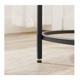 Βοηθητικό Μεταλλικό Στρογγυλό Τραπεζάκι με Γυάλινη Επιφάνεια 50 x 5...