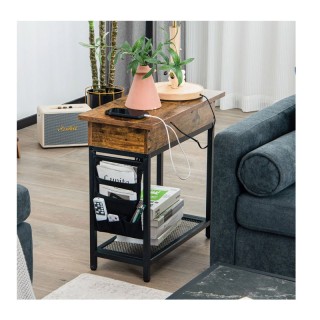 Βοηθητικό Μεταλλικό Τραπέζι με Βάση Φόρτισης 60 x 30 x 58.5 cm Cost...