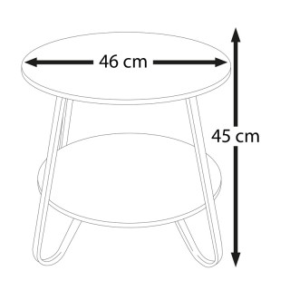 Βοηθητικό Μεταλλικό Στρογγυλό Τραπεζάκι 46 x 45 cm Χρώματος Καφέ Αν...
