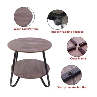 Βοηθητικό Μεταλλικό Στρογγυλό Τραπεζάκι 46 x 45 cm Χρώματος Καφέ Ba... Βοηθητικό Μεταλλικό Στρογγυλό Τραπεζάκι 46 x 45 cm Χρώματος Καφέ Ba...